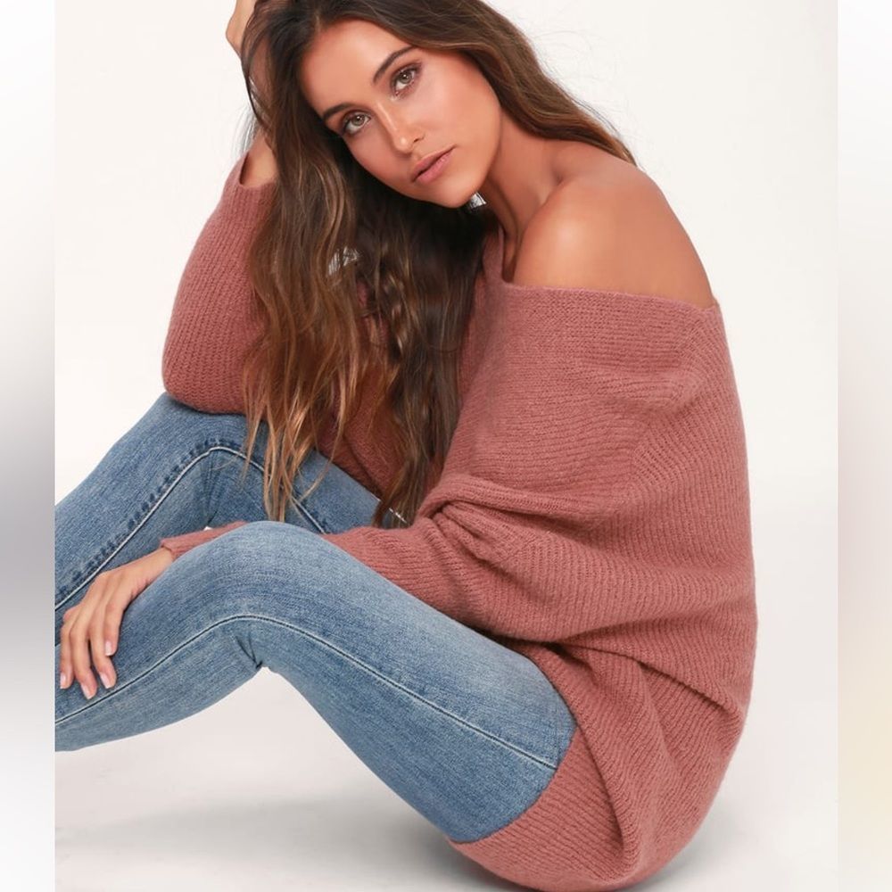 Lulus Emerson Mauve Dolman Sleeve Sweater Women’s Small